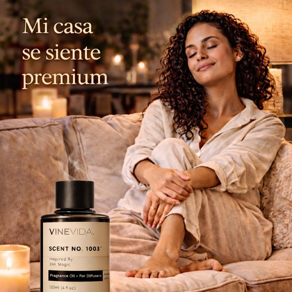 Aceite Aromático 120 ML para Difusor Eléctrico Premium inspirado en 24 K magic & W Hotel